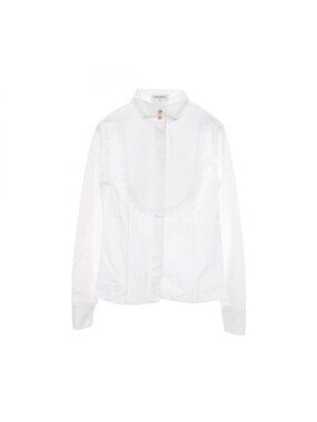 Chanel Frill Blouse Cotton Shirt